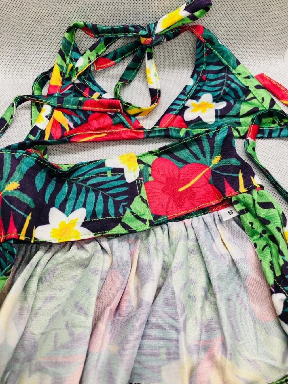 Tropical Floral Halter Swim set for pets Bright Multi - Picture 2 of 7